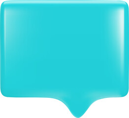 Blue message icon. 3d vector