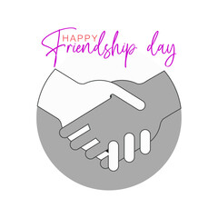 handshake abstract symbol friendship day, and business partnership vector design