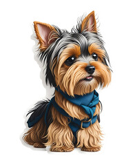 yorkshire terrier on white no background png Generative AI