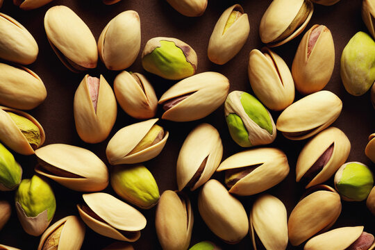 Close up illustration of organic nuts pistachios