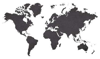 Fototapeta premium illustration of World map on old dark grunge paper