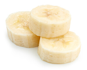 Banana slices Isolated with clipping path