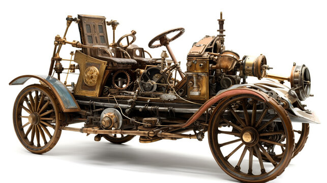 old carriage, generative, ai, steampunk, retro, vintage	
