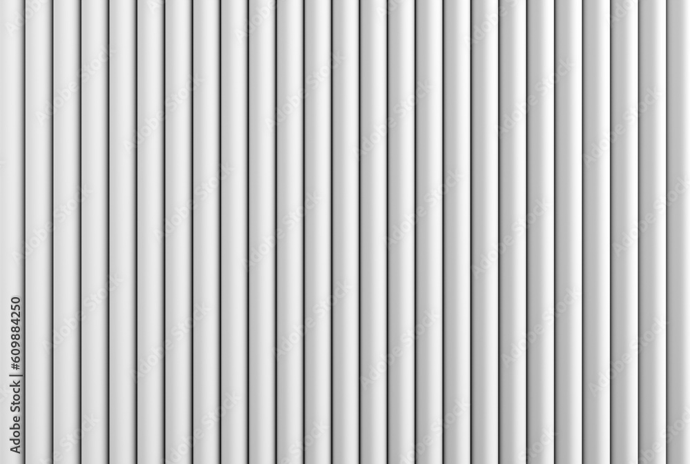 Aufkleber white abstract background with cylinder curve pattern or vertical plastic pipe stripes texture.