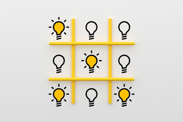 The most creative and winning idea. Creativity and solution in business or education.