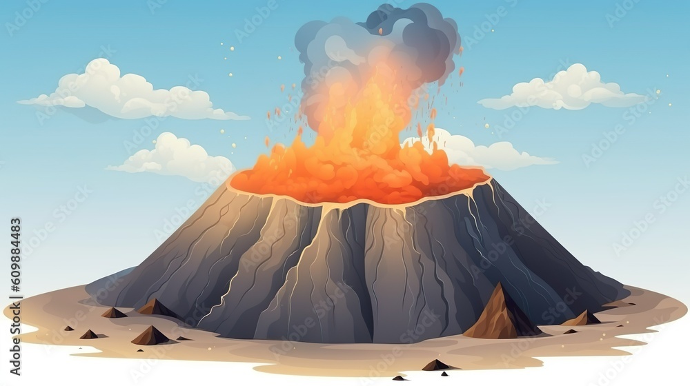 Poster background the top of the volcano. a striking banner design featuring an abstract background and an 