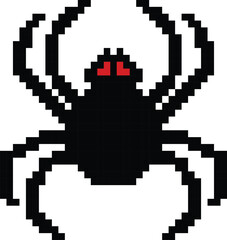 pixel spider illustration vector