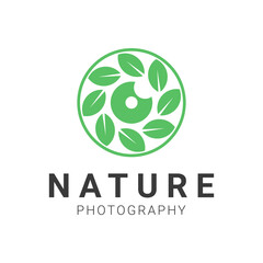 Camera shutter and leaf logo design combination