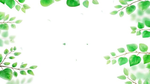 watercolor graphic leaves. Looping video background.