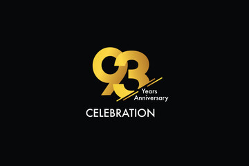 93rd, 93 years, 93 year anniversary gold color on black background abstract style logotype. anniversary with gold color isolated on black background, vector design for celebration vector