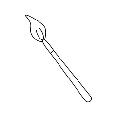 Vector illustration of brush for drawing in doodle style.