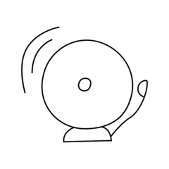 Vector illustration of a school bell in doodle style.