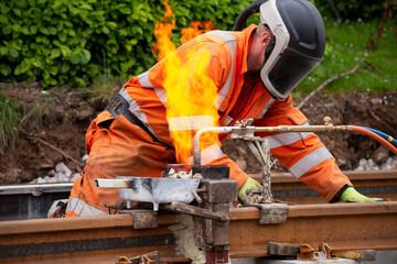 construction of railway tracks, work for the railroad in England