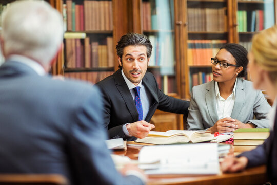 Lawyers meeting in chambers 