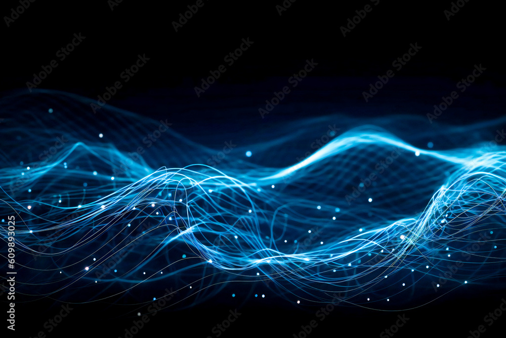 Poster blue abstract technology background. created with generative ai technology.