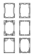 decorative Art Deco frames banner label collection black and white vector on white background transform Your designs with frame