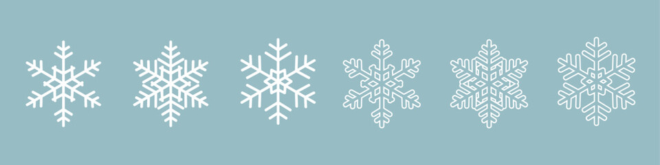 white christmas snowflake set banner isolated vector