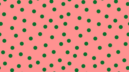 Green dots on pink background pattern. Vector seamless wallpaper.
