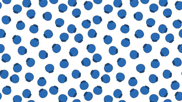 Blueberries pattern illustration. Simple seamless wallpaper.

