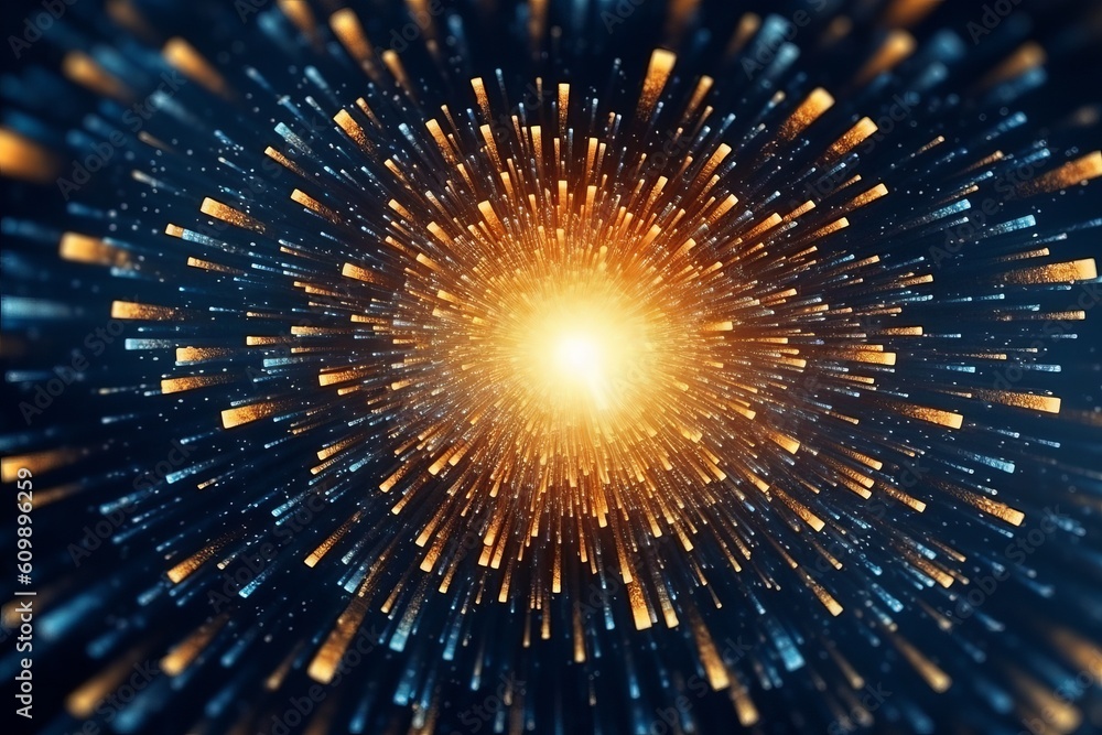 Poster abstract background with star-shaped and gold particle.celebration concepts. generative ai.