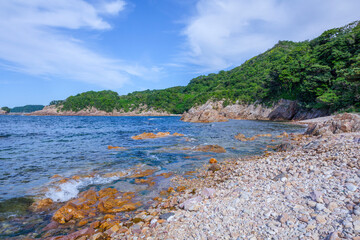 春の城原海岸の風景 鳥取県 城原海岸