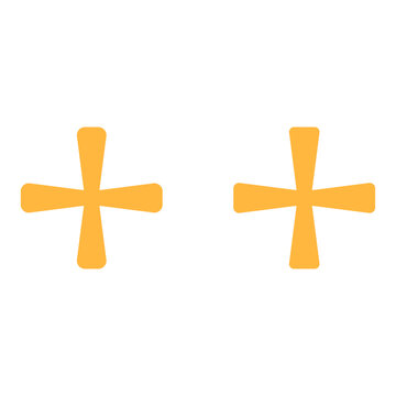 Religious symbol of christians cross sign on white background.