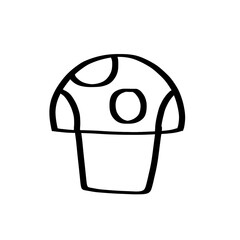 Mushroom icon hand drawn 