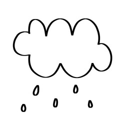 cloud and rain hand drawn 