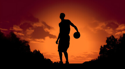 silhouette of a  sport person