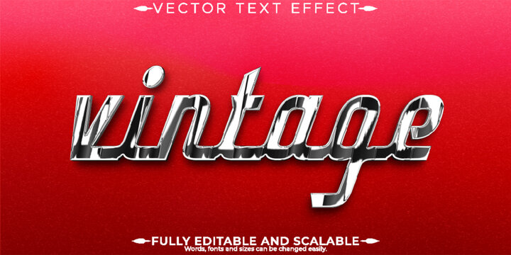 Vintage Car Text Effect, Editable 70s And 80s Text Style