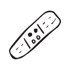 bandage. vector graphics. black and white and color drawing. doodle art. light drawing. icon. on a white background.