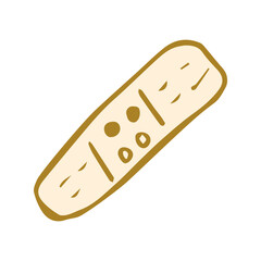 bandage. vector graphics. black and white and color drawing. doodle art. light drawing. icon. on a white background.