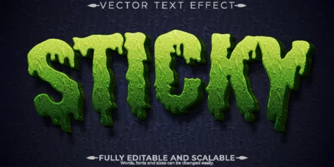 Fotobehang Sticky zombie text effect, editable monster and scary text style © QuillArtistry