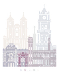 SUCRE SKYLINE POSTER PASTEL