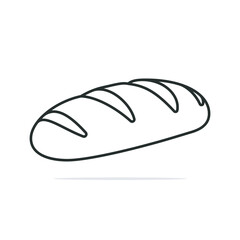 Loaf of bread vector color cartoonish illustration