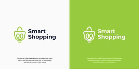 shop bag logo, smart store logo design idea - obrazy, fototapety, plakaty