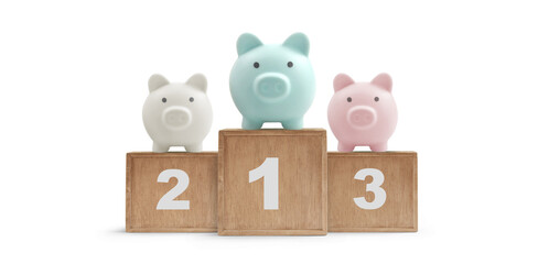 Piggy bank on space for text. saving money, crisis. Business or Retirement Savings