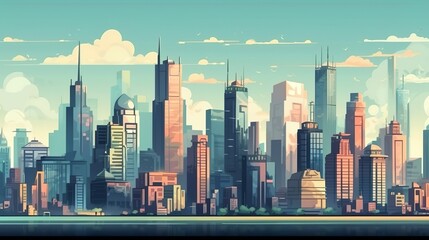 Abstract background skyscrapers. Eye-catching abstract background with a  illustration of a towering skyscrapers, perfect for banner design. Generative AI.
