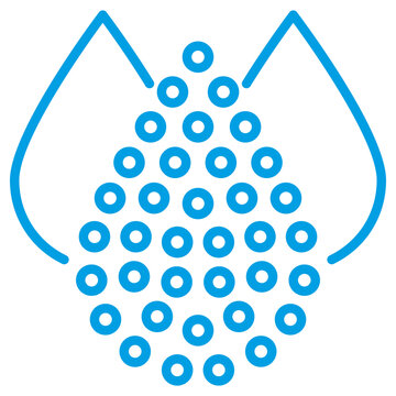 Linear vector icon of the Water Total Dissolved Solids TDS. Blue thin line pictogram of the water quality measurement isolated on transparent background
