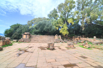 View of the ruins of the Roman city of Tipaza in Algeria