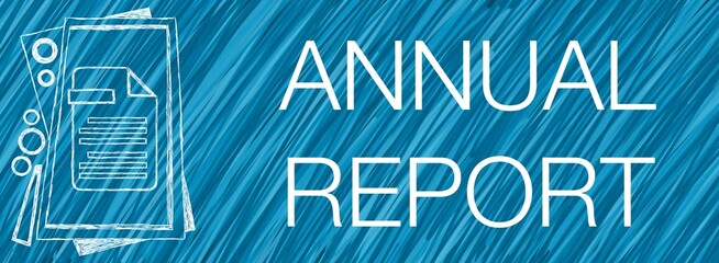 Annual Report Blue Lines Triangle Box File Paper Symbol Text