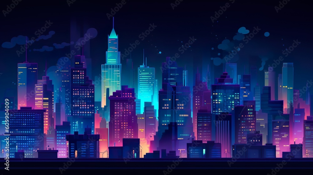 Poster abstract background illuminated city. expertly crafted illustration of an illuminated city on an abs