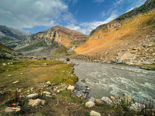 Fototapeta na wymiar Shounter valley, Neelum, Azad Jammu and Kashmir. It is just beneath Hari Parbat 