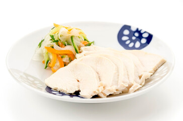 蒸し鶏のスライスサラダ