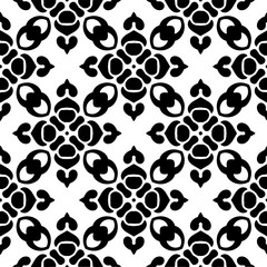 Vector monochrome pattern, Abstract texture for fabric print, card, table cloth, furniture, banner, cover, invitation, decoration, wrapping.seamless repeating pattern. Black  color.