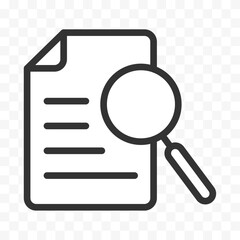 Case study icon. Precedent or examination symbol. Easily editable line art icon vector stock illustration on a transparent background.