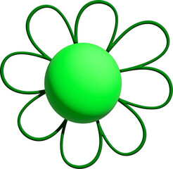 3D Green groovy flower