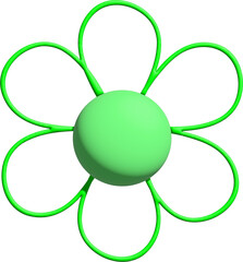 3D Green groovy flower