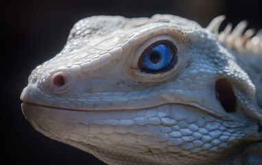 Fototapeta premium Close up of the head of a white dragon. Generative AI.