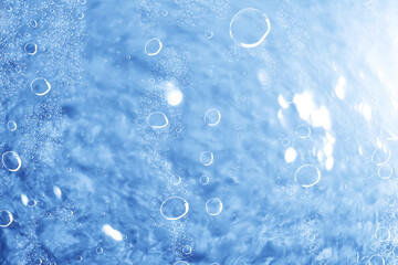 blue abstract background air bubbles water